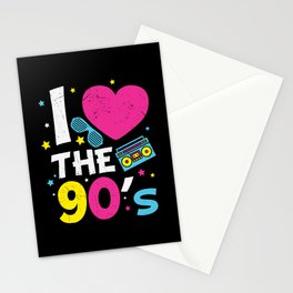 I Love The 90's Retro Heart Stationery Card