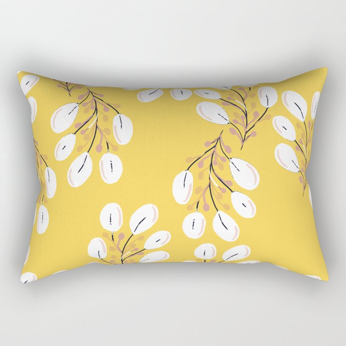 Mustard Buds Rectangular Pillow