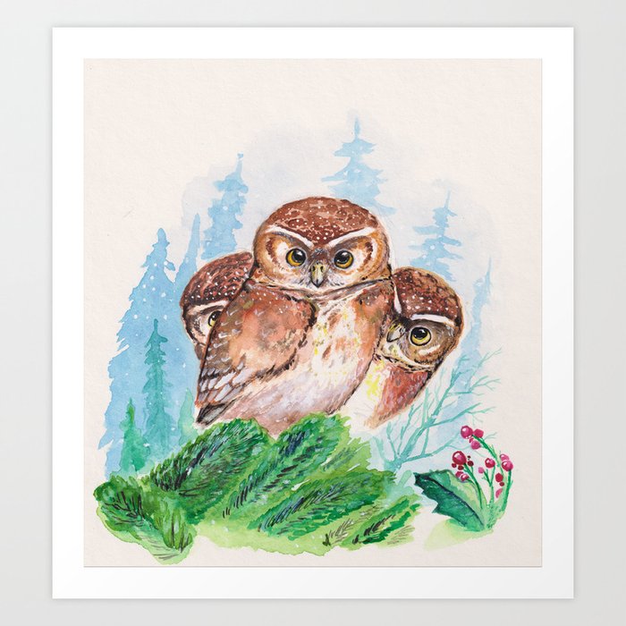 Owlets Art Print