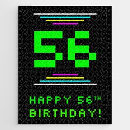 [ Thumbnail: 56th Birthday - Nerdy Geeky Pixelated 8-Bit Computing Graphics Inspired Look Jigsaw Puzzle ]