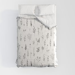 White Wildflowers Pattern Comforter