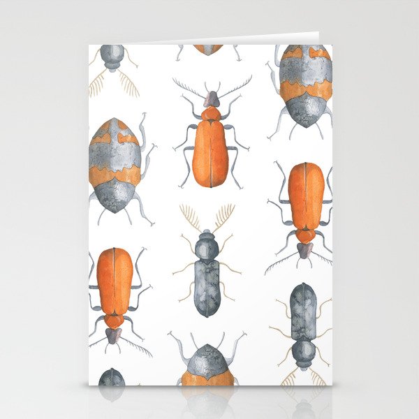 Watercolour forrest bugs for your home pattern Stationery Cards