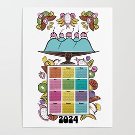 Jiggle Tea Towel Calendar Poster