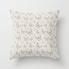 Brown Butterflies Pattern Throw Pillow