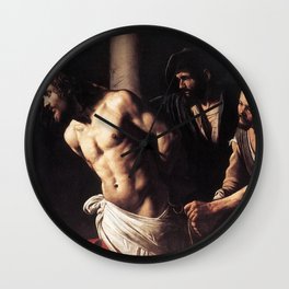 Caravaggio - flagellation of Christ Wall Clock