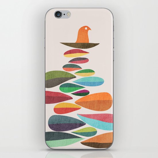 Bird nesting on top of pebbles hill iPhone & iPod Skin