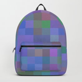 geometric square pixel pattern abstract in purple blue pink Backpack