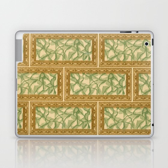 Green and Gold Brick Pattern Laptop & iPad Skin