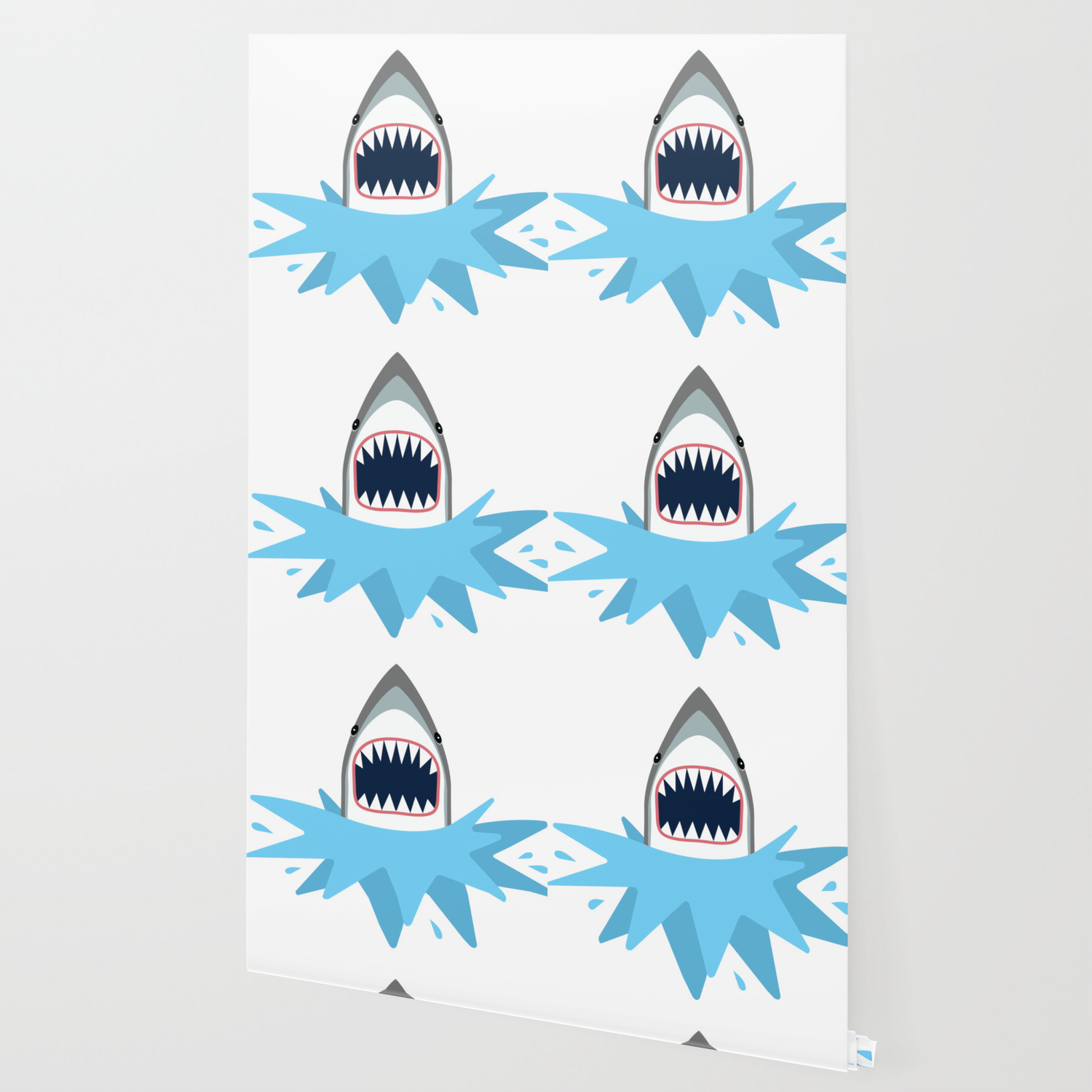 Cartoon Shark Splash Wallpaper By Antiqueimages Society6