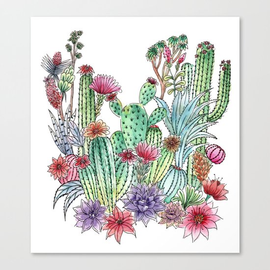 Cactus garden Canvas Print