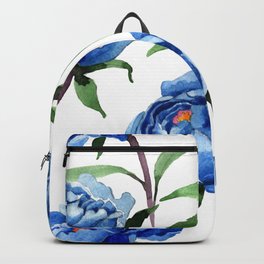 blue watercolor flowers Backpack