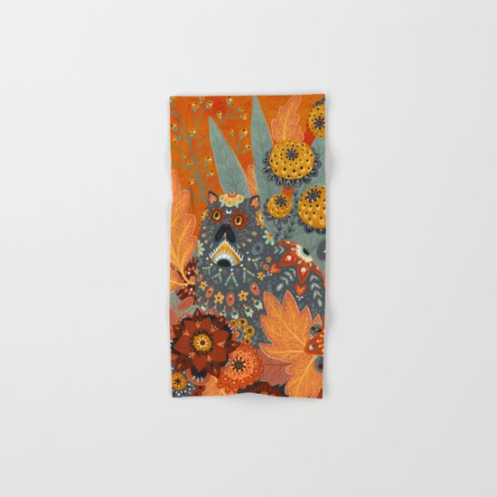Foliage Cat Hand & Bath Towel