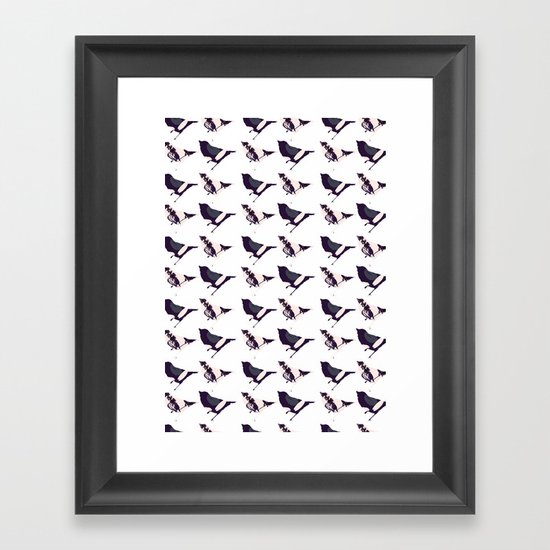 Pink and Purple Birds Framed Art Print