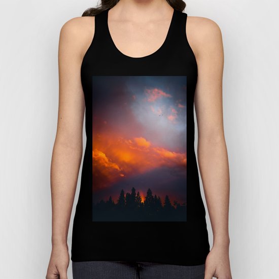 Bend Oregon: sunset & rainbow Unisex Tank Top