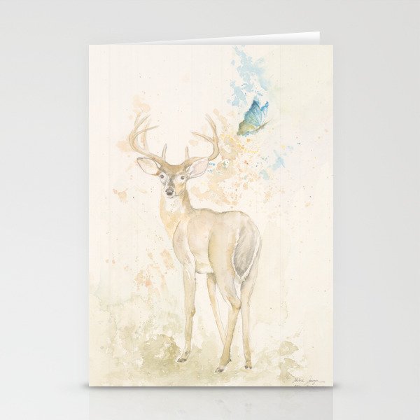Deer and butterfly Stationery Cards