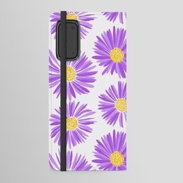 Retro Vibrant Purple Daisy Flowers Android Wallet Case