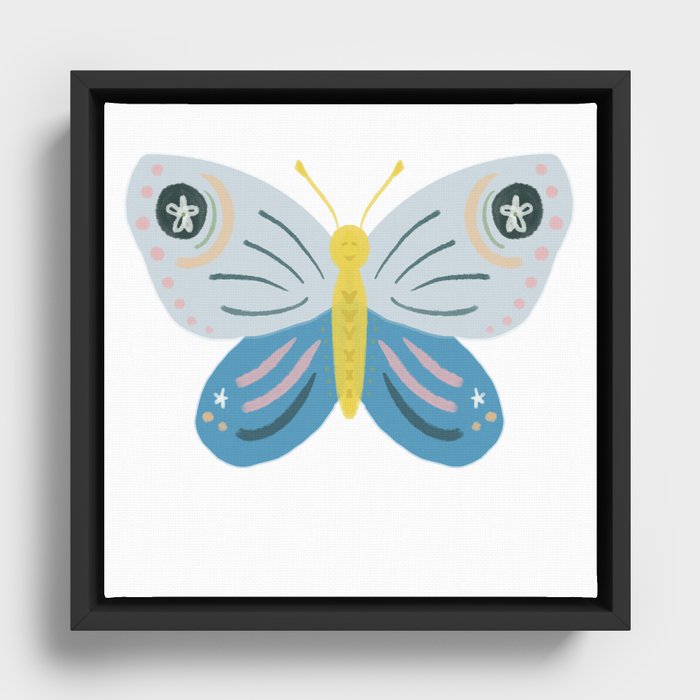 Blue Butterfly Framed Canvas