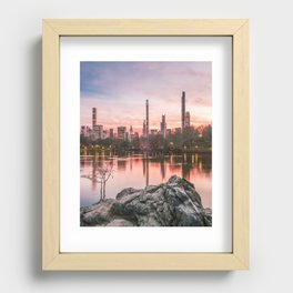 Colorful Central Park Sunset Recessed Framed Print