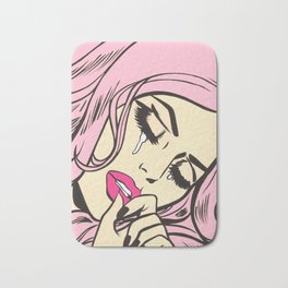 Pastel Pink Sad Girl Badematte