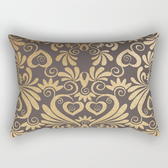 Gold swirls damask #5 Rectangular Pillow