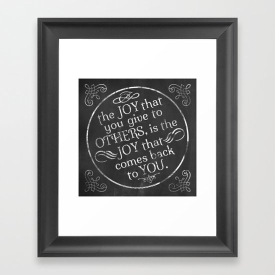 Give Joy Framed Art Print