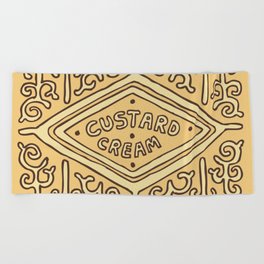 Custard Cream Biscuit Beach Towel