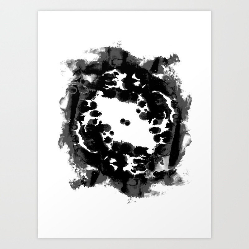 Enso Black And White Minimal Watercolor Japanese Abstract Painting