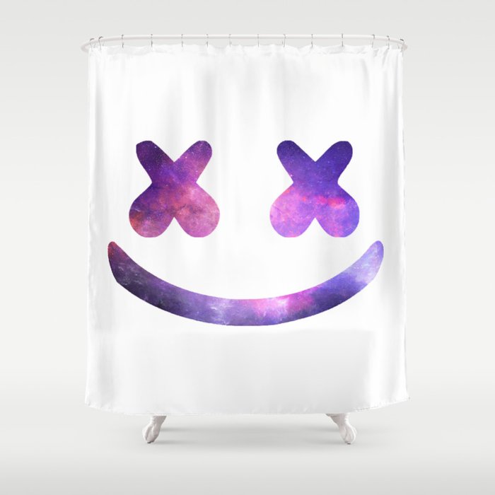 Marshmello Purple Galaxy Shower Curtain