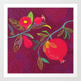 Flowering pomegranate Art Print