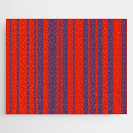 Elegant Stripes Chaotic Stripes Red Purple Violet Jigsaw Puzzle