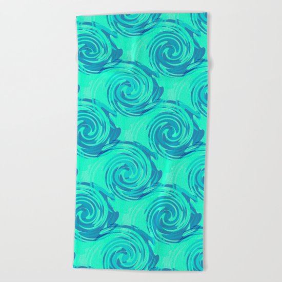 Abstract pattern in turquoise and blue tones. Beach Towel