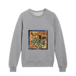 succulents stained glass-style Kids Crewneck