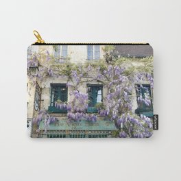 Au Vieux Paris Carry-All Pouch | Door, Floral, Charming, Purple, Wisteria, France, Flowers, Travel, Bloom, French 