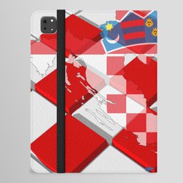 The Croatian checkerboard, Croatian Red White Checks Pattern iPad Folio Case