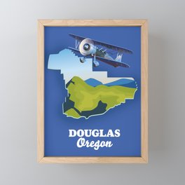 Douglas Oregon Travel Map Framed Mini Art Print