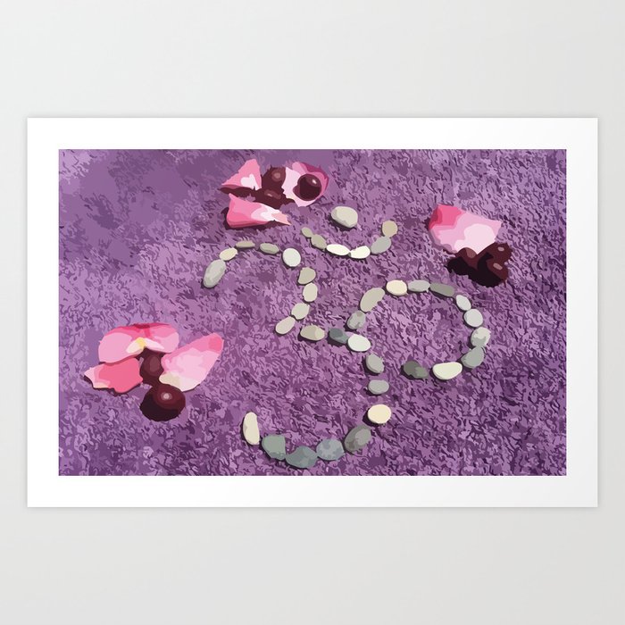 OM with Stones Purple Art Print