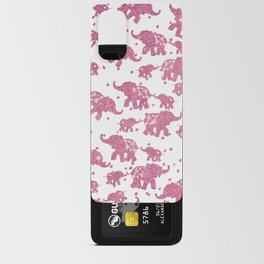 Elegant Abstract Pink Glitter Polka Dots Cute Elephant Android Card Case
