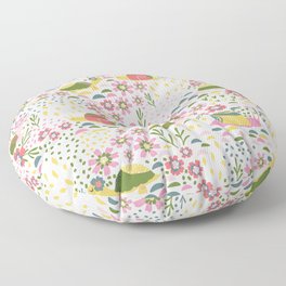 Happy Floral Snail Floor Pillow