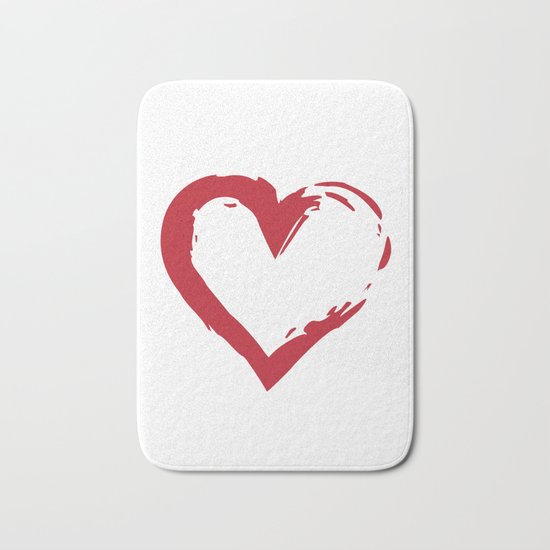 Heart Shape Symbol Bath Mat