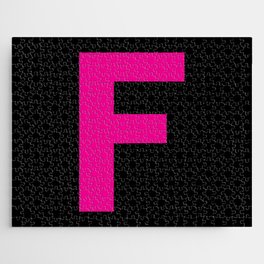 Letter F (Magenta & Black) Jigsaw Puzzle