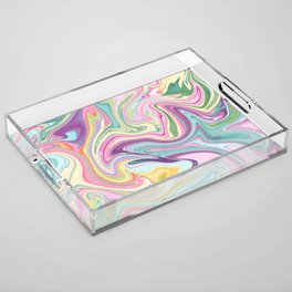 Watercolor Marble (Pastel-ish Rainbow) Acrylic Tray