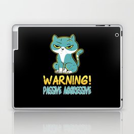 Cat Warning Passive Aggressive Laptop Skin