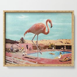 Flamingo on Holiday Serving Tray