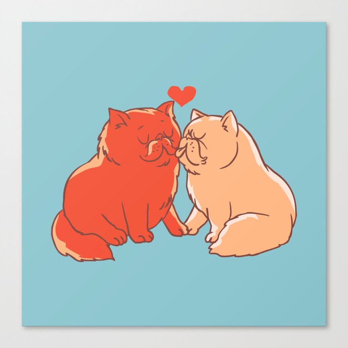 Cat Kisses Canvas Print