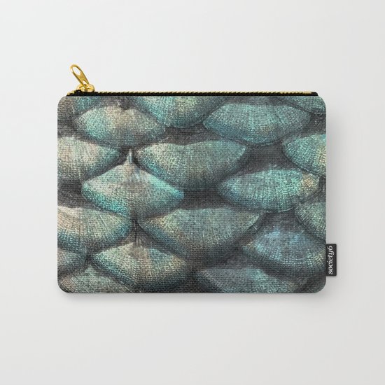Aqua rose mermaid scales Carry-All Pouch