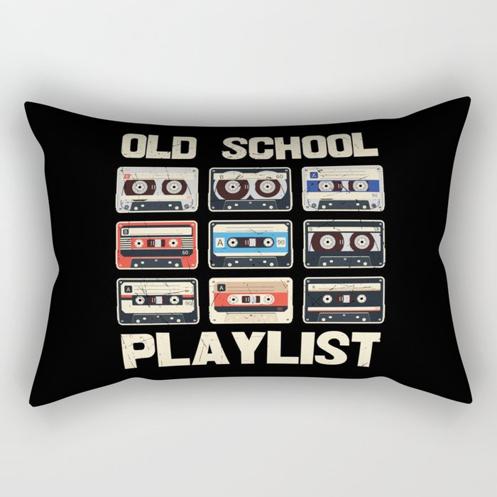 Old School Playlist Cassette Tapes Retro Rectangular Pillow