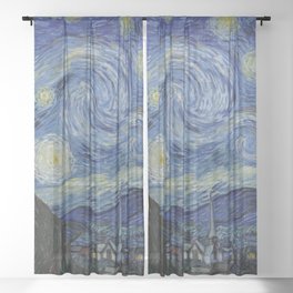 Vincent van Gogh The Starry Night Oil Painting Sheer Curtain