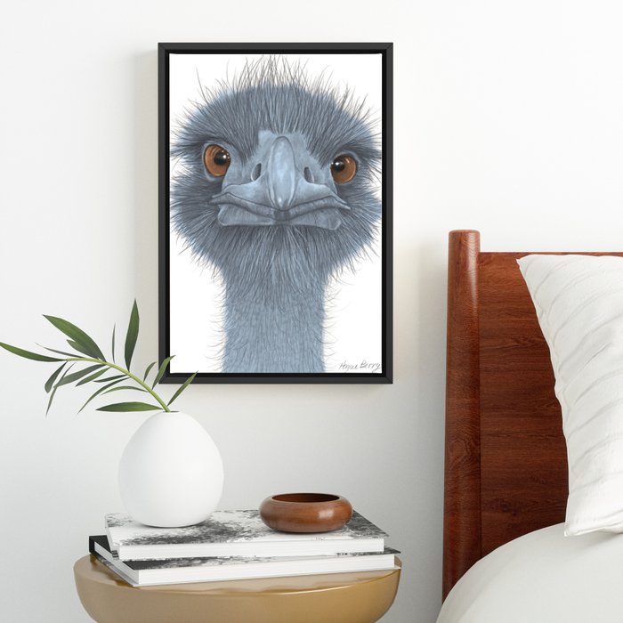 The Blue Emu Framed Canvas by WendyBerry