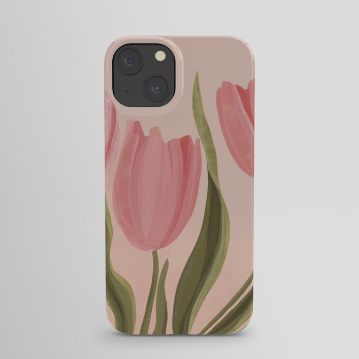 Pink tulips iPhone Case