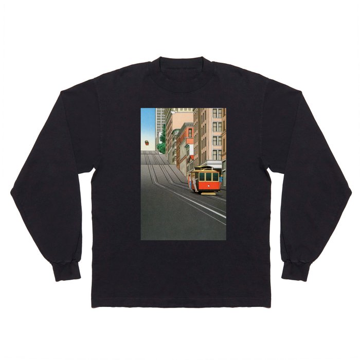 Illustrated Street texture Long Sleeve T Shirt